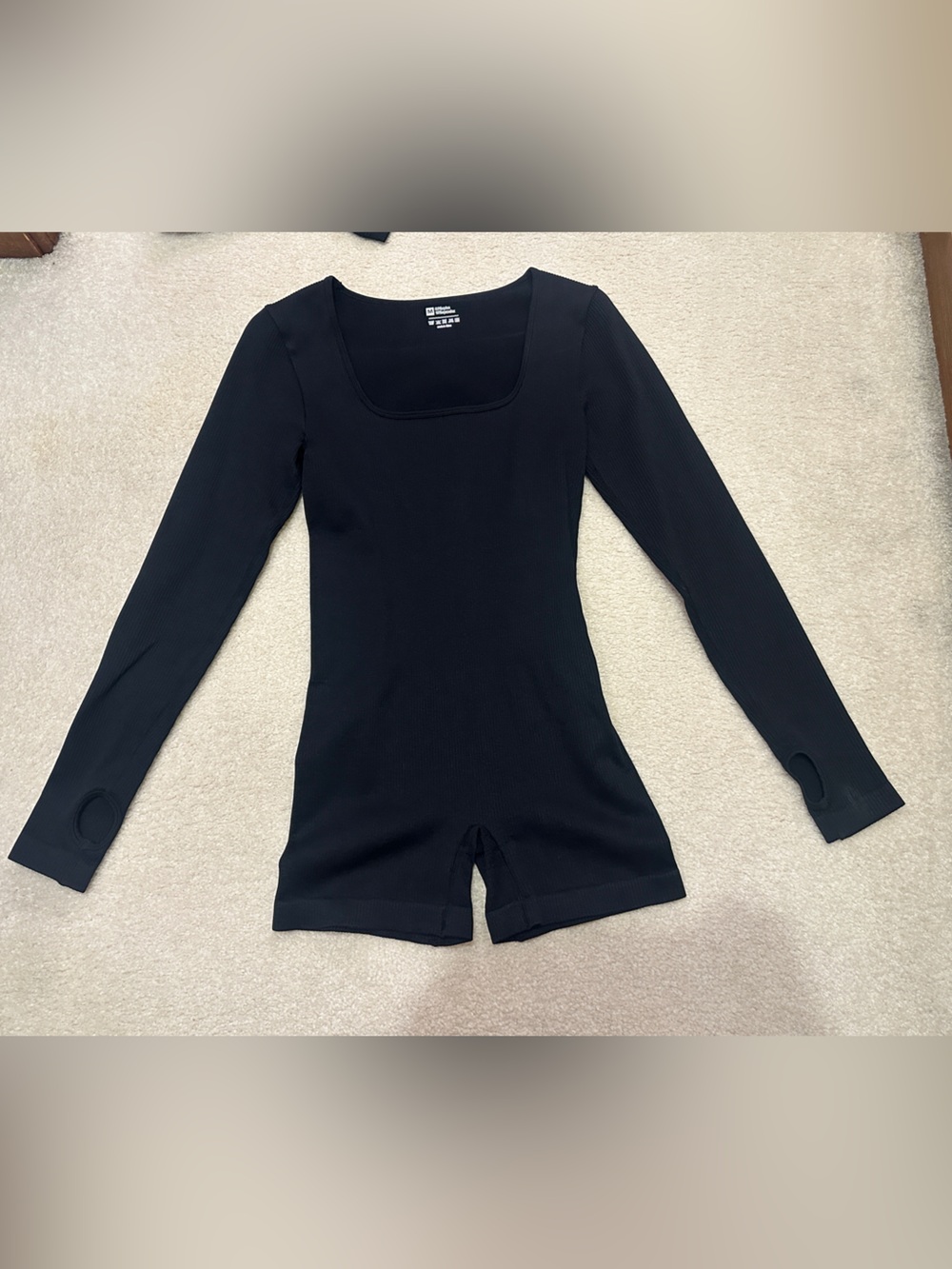 Black Long Sleeve Ribbed Women's Sweater